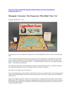 Monopoly`s Inventor: The Progressive Who Didn`t Pass `Go`