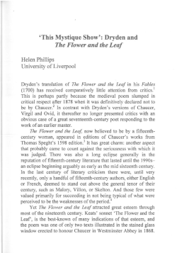 Helen Phillips - ``This Mystique Show`: Dryden and The Flower and