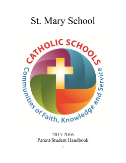 2015-2016 Handbook - St. Mary School