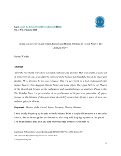 Space, Identity and Human Dilemma in Harold Pinter`s The Birthday