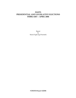 haiti: presidential and legislative elections february &ndash; april 2006