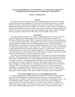 From Learned Helplessness to Learned Efficacy: An Action Science