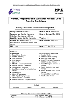 Women Pregnancy and Substance Misuse Guidelines May 2013