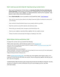 Here`s what you can do to help the Township during a winter storm