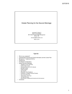 Estate Planning for the Second Marriage