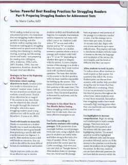 Series: Powerful Best Reading Practices for Struggling Readers