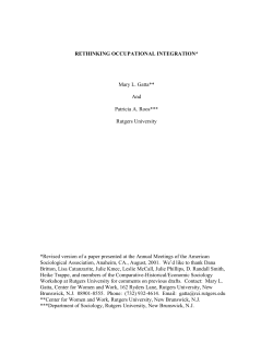 Rethinking Occupational Integration