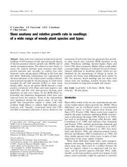 Stem anatomy and relative growth rate in seedlings of a