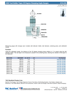 HSK Tool Holder Taper 30 Degree Clamping Angle