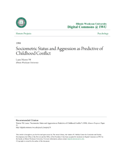 Sociometric Status and Aggression as Predictive of Childhood Conflict