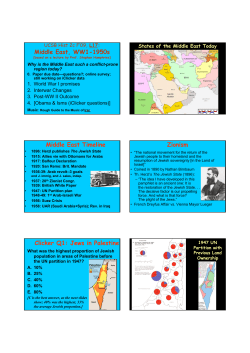 Middle East, WW1-1950s Middle East Timeline Zionism Clicker Q1