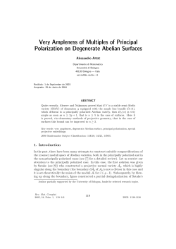 A. Arsie, Very ampleness of multiples of principal polarization on