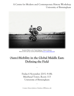 (Auto)-Mobility in the Global Middle East: Defining the Field