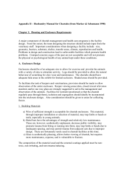 Husbandry Manual for Cheetahs