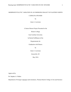 MORPHOSYNTACTIC VARIATION IN ENC SPANISH 1