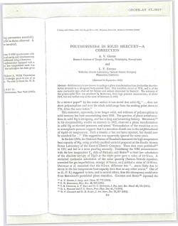 POLYMORPHIsrvI IN SOLID MERCURY