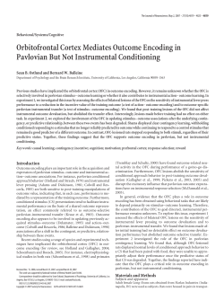 Orbitofrontal Cortex Mediates Outcome Encoding in