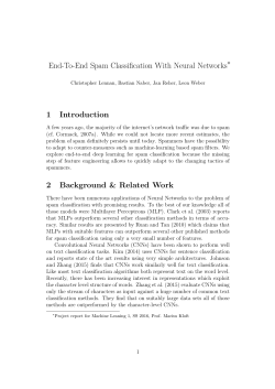 End-To-End Spam Classification With Neural Networks 1