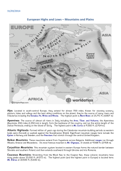 European Highs and Lows – Mountains and Plains