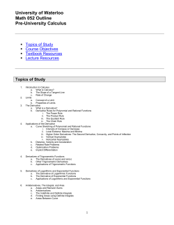 Course Outline and Objectives - Centre For Extended Learning