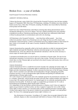 Broken lives – a year of intifada