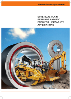 Spherical plain BearingS and rod endS for heavy