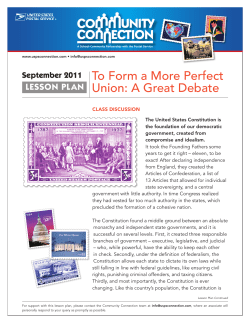 To Form a More Perfect Union: A Great Debate