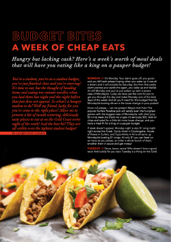 a week of cheap eats - Imagine Education Australia