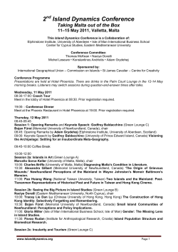 Programme - Island Dynamics