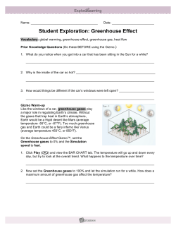 Student Exploration: Greenhouse Effect