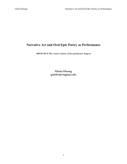 Narrative Art and Oral Epic Poetry as Performance
