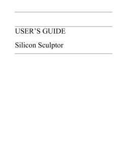 Silicon Sculptor User`s Guide