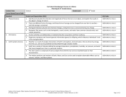 Curriculum Development Course at a Glance Planning for 8th