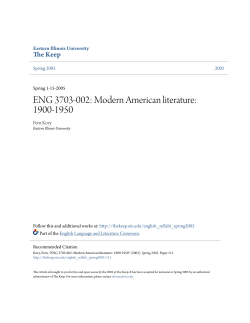 ENG 3703-002: Modern American literature: 1900 - The Keep