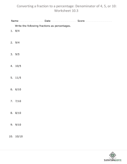Converting a fraction to a percentage: Denominator of 4, 5, or 10