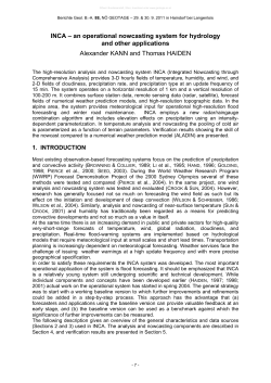 INCA &ndash; an operational nowcasting system for hydrology