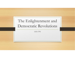 The Enlightenment and Democratic Revolutions