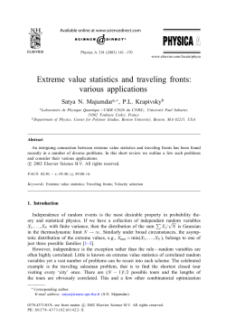 Extreme value statistics and traveling fronts: various