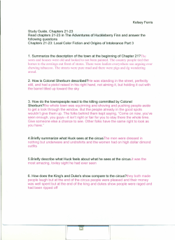 Kelsey Ferris Study Guide, Chapters 21-23 Read chapters 21