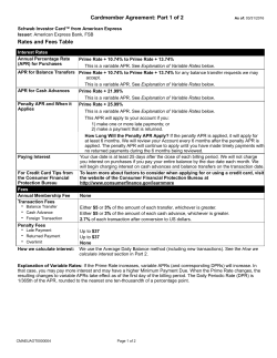 Cardmember Agreement