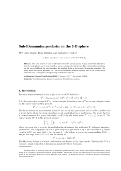 Sub-Riemannian geodesics on the 3-D sphere