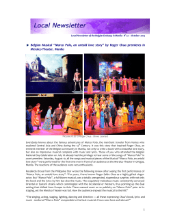 Belgian Musical &ldquo;Marco Polo, an untold love story&rdquo; by Roger Chua