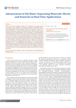 Advancement of Oil/Water Separating Materials