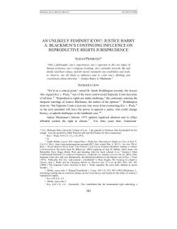 an unlikely feminist icon?: justice harry a. blackmun`s continuing