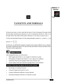 TANGENTS AND NORMALS