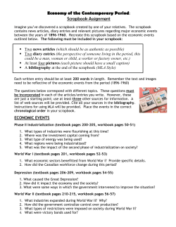 Economy of the Contemporary Period: Scrapbook Assignment