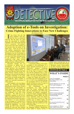 Adoption of e-Tools on Investigation - PNP DIDM
