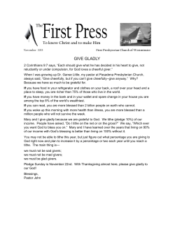 The First Press - November - First Presbyterian Church of Westminster