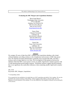 Evaluating the SDC Mergers and Acquisitions Database