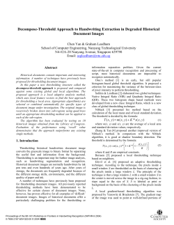 Decompose-Threshold Approach to Handwriting Extraction